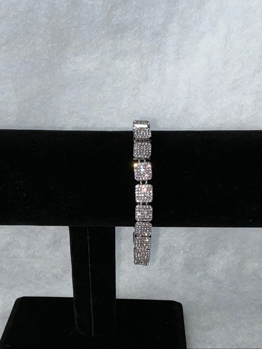 Sparkling Stainless Steel Crystal (Cz) Link Bracelet 8”